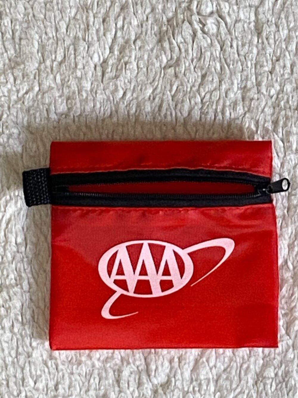 AAA Red Zippered Travel Pouch Organizer Case Brand New